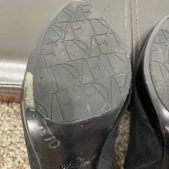 DVF Black Suede Heeled Booties Size 8 1/2 - Picture 10 of 12